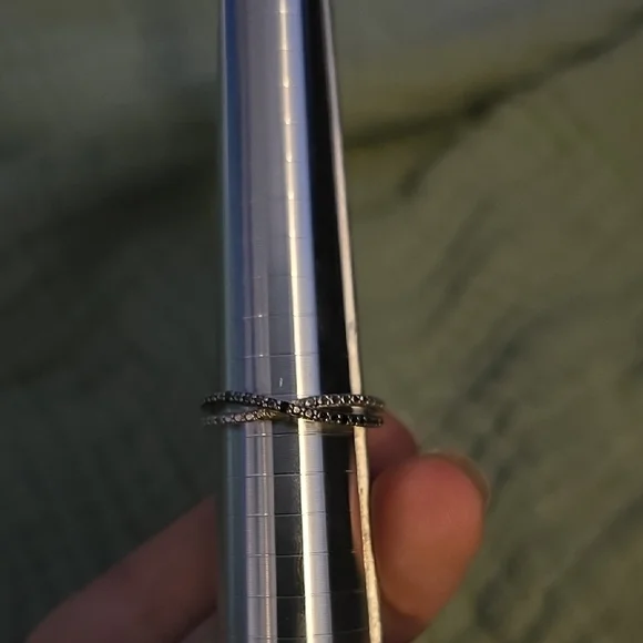 Elegant Silver And Black Twist Ring, KAY JEWLERS Rings